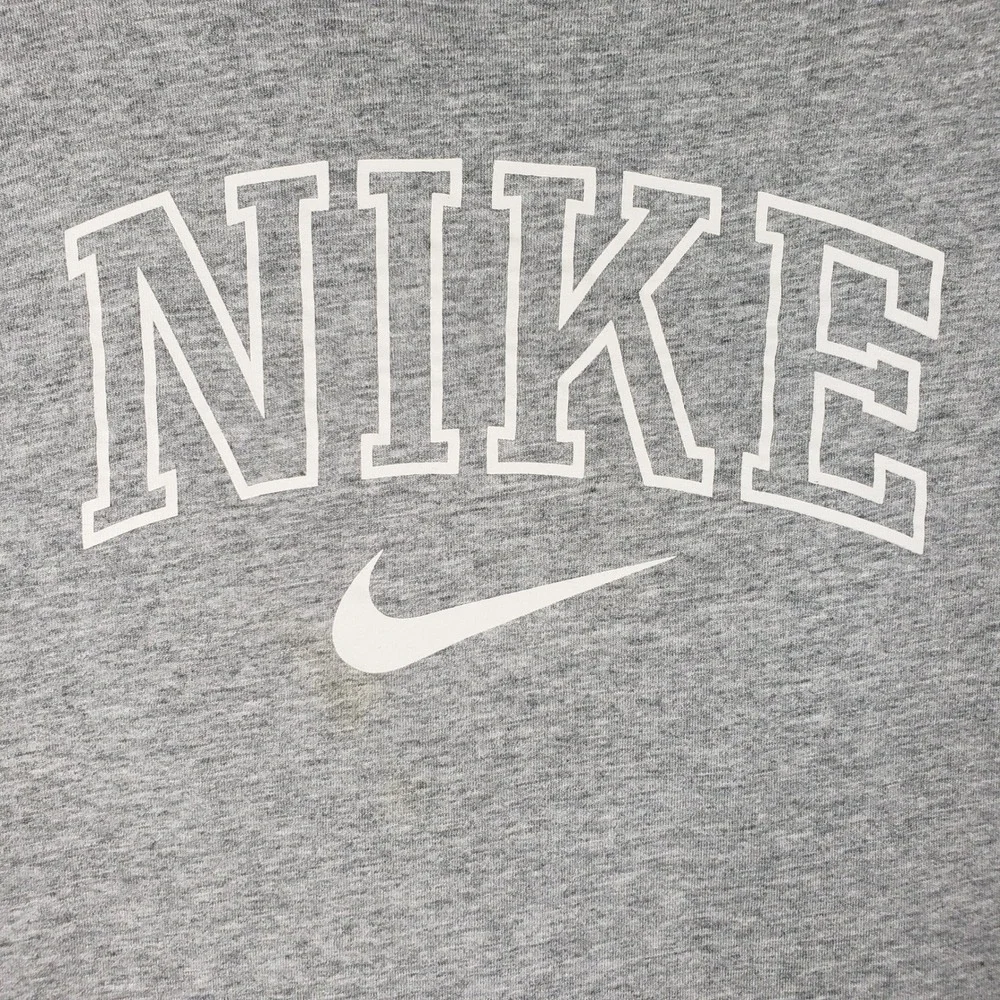 Nike Gray Swoosh Graphic Tee Shirt Womens Plus Size‎ 1X White Trim Heathered